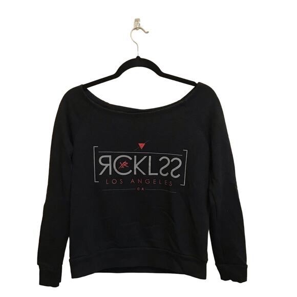 Young & Reckless (Y&R) S scoop neck sweater black red Los Angeles - Picture 1 of 7